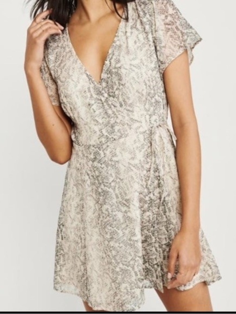 Abercrombie & Fitch Neutral Snake-Print Mini Dress NWT Sz L
